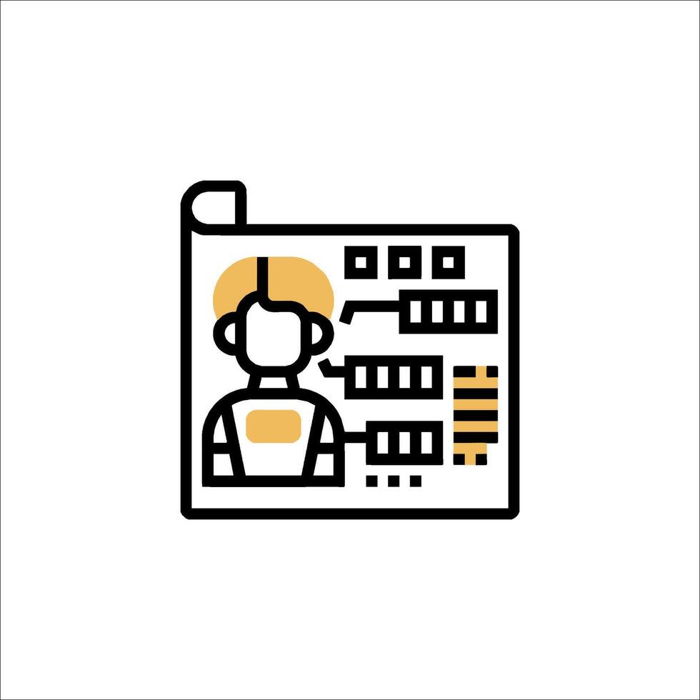 A person in a file folder icon vector