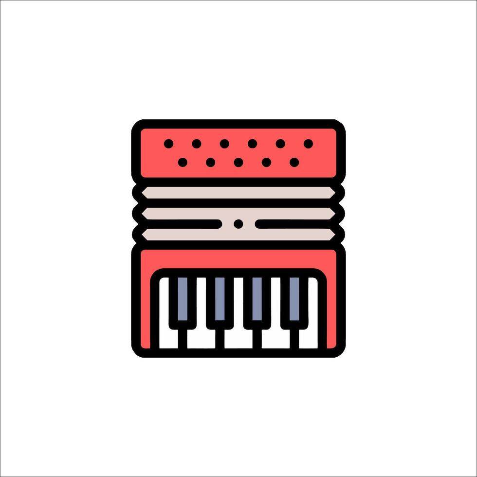 A red accordion icon on a white background vector