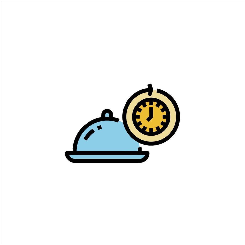 A clock and a plate icon vector