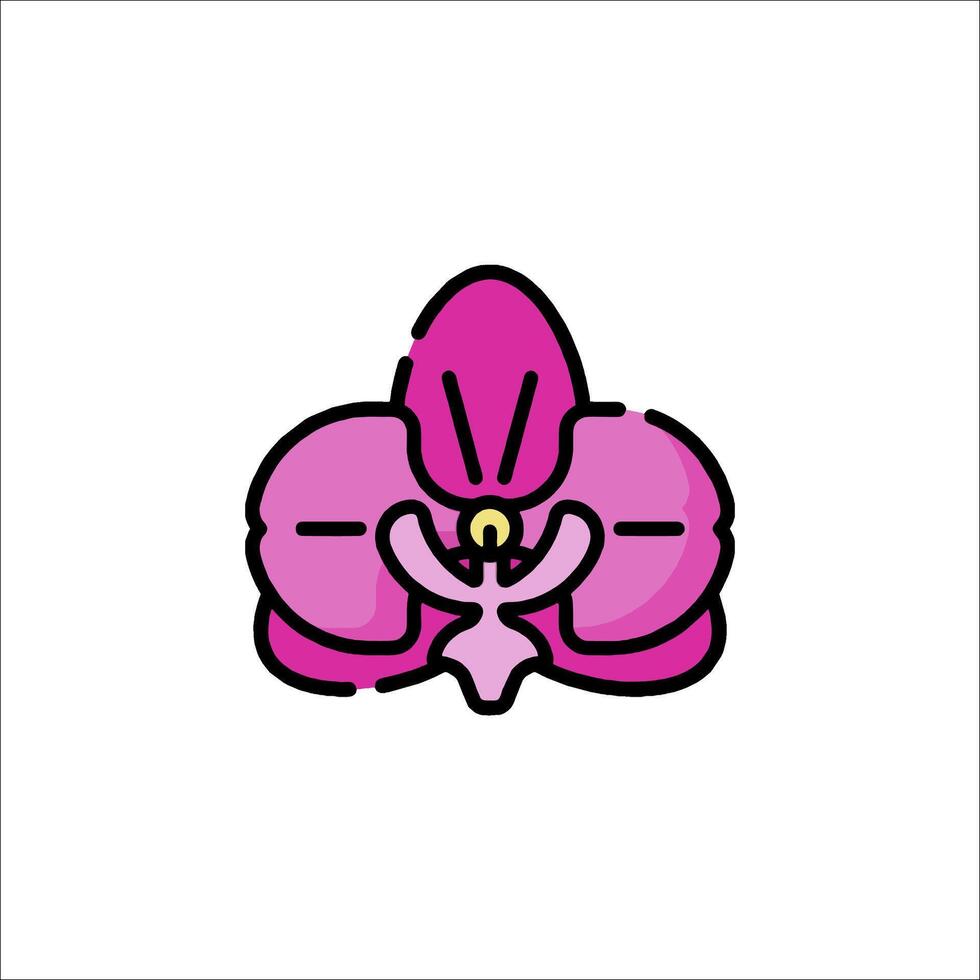 A pink flower with a yellow center vector