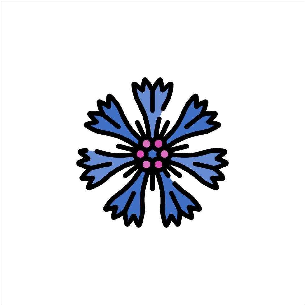 A flower with blue petals on a white background vector