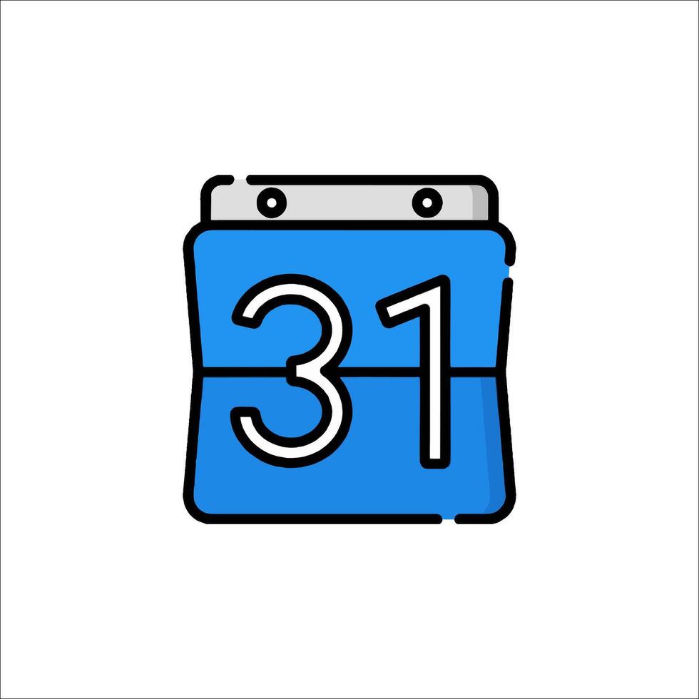 A calendar icon with the number 31 on it vector