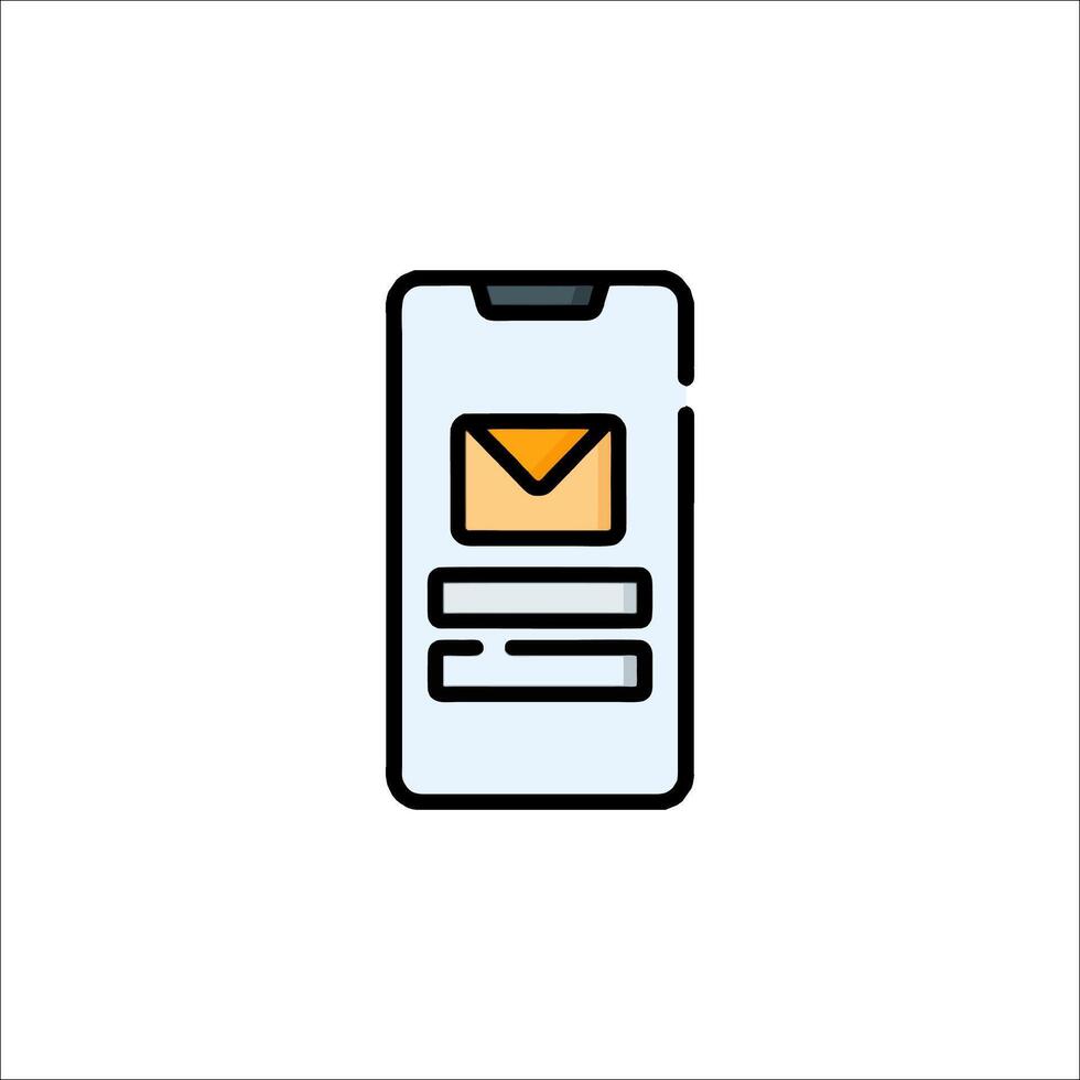 Email icon on smartphone illustration vector