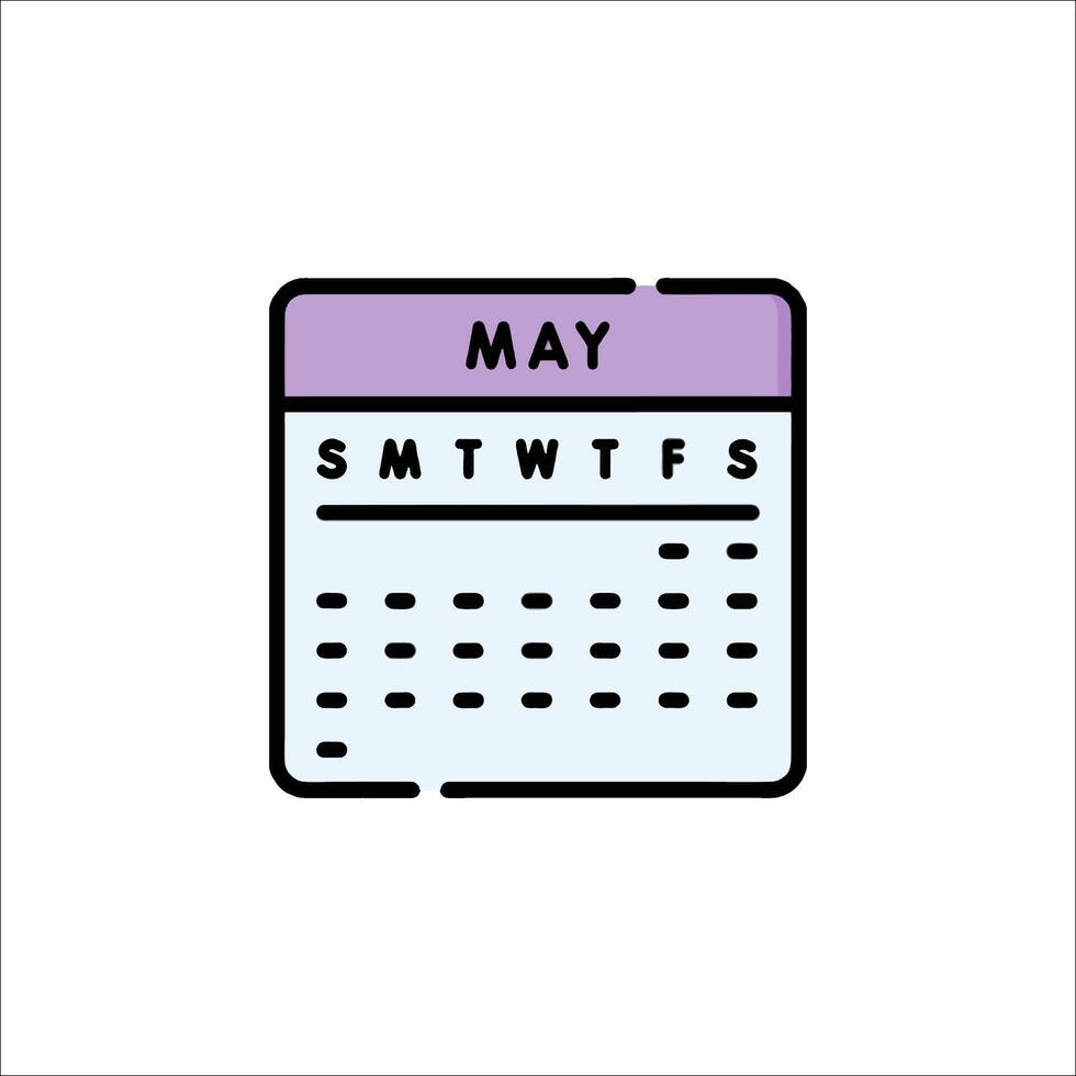 May calendar icon vector