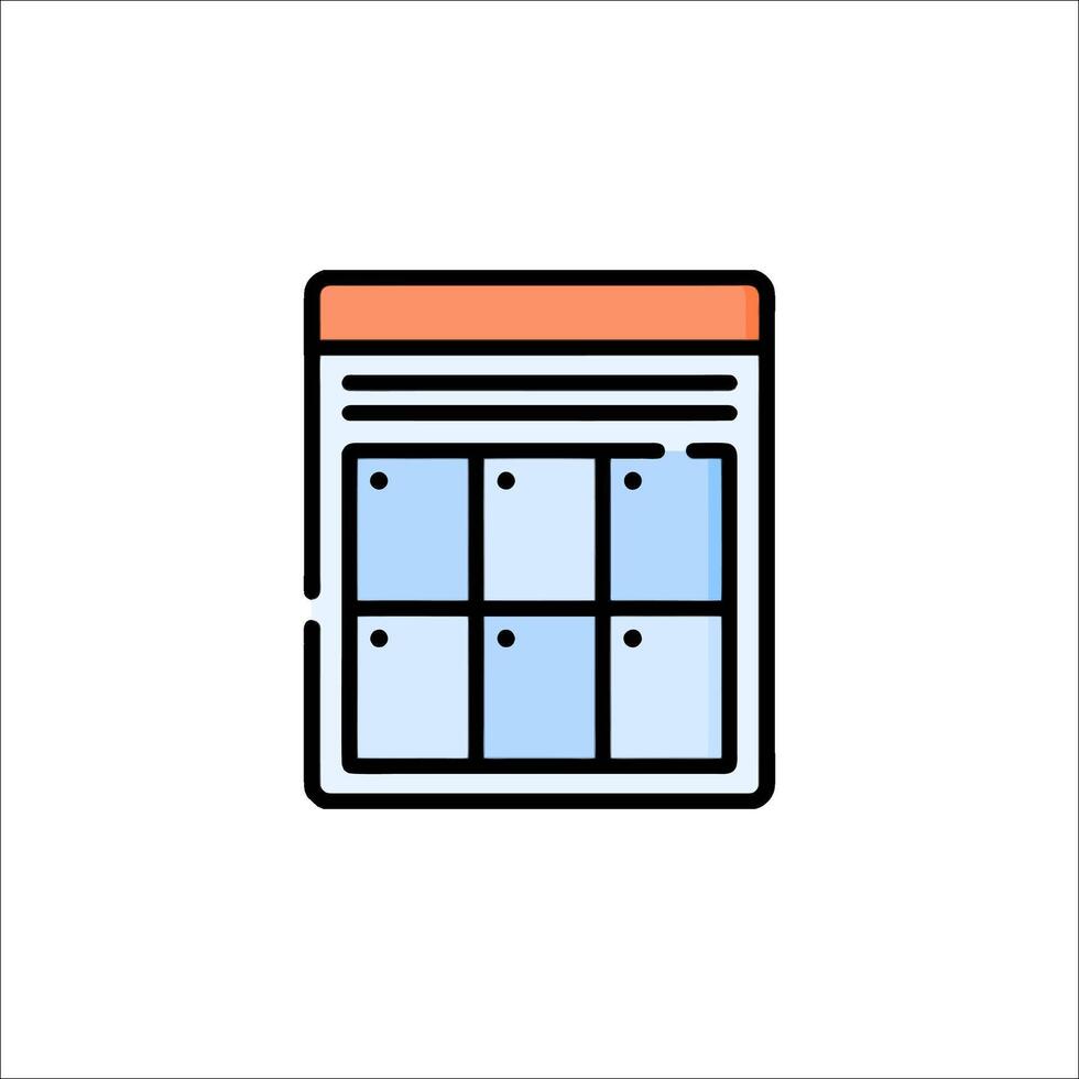 A calendar icon with a square box vector