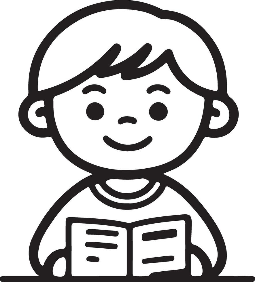 International children's book day icon. Editable stroke line art or outline. Illustration design. vector