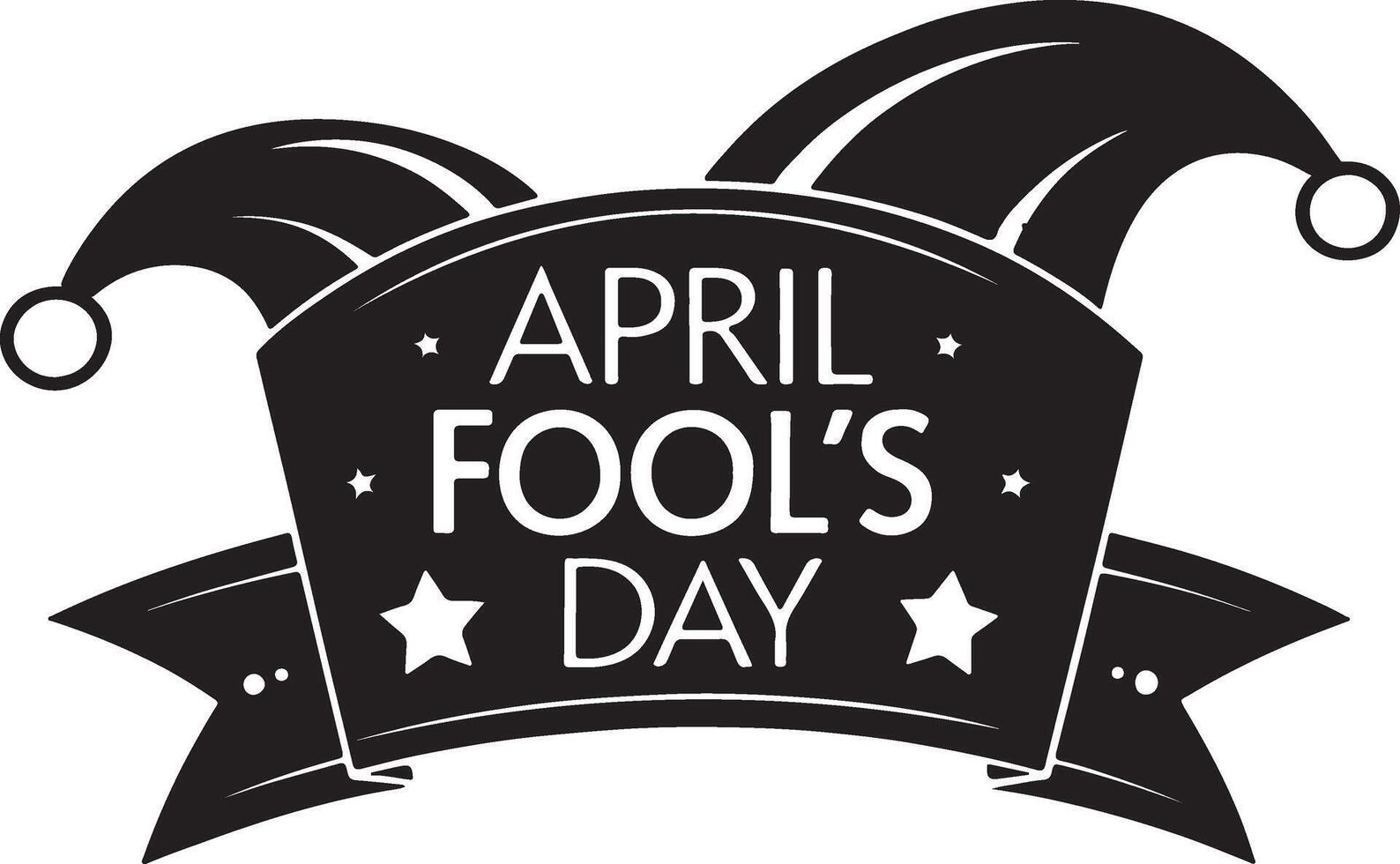 Banner and poster design of April Fool's Day silhouette and illustration on a white background. vector