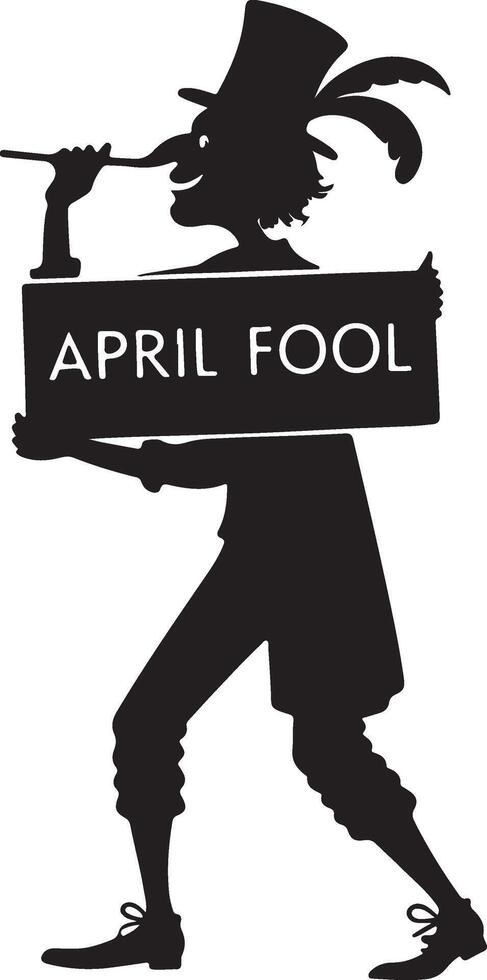April fool funny cartoon silhouette and illustration design. vector