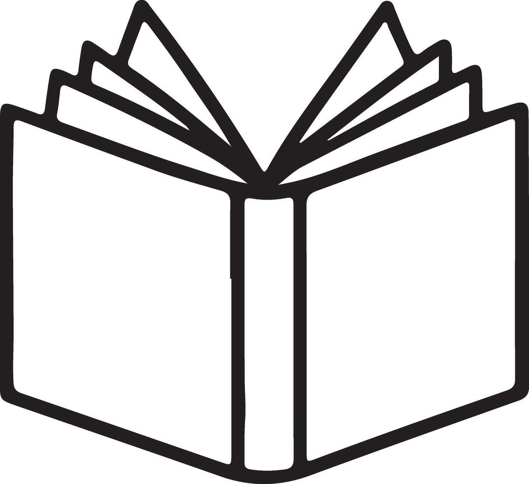 A simple book stroke line art icon and illustration design. vector