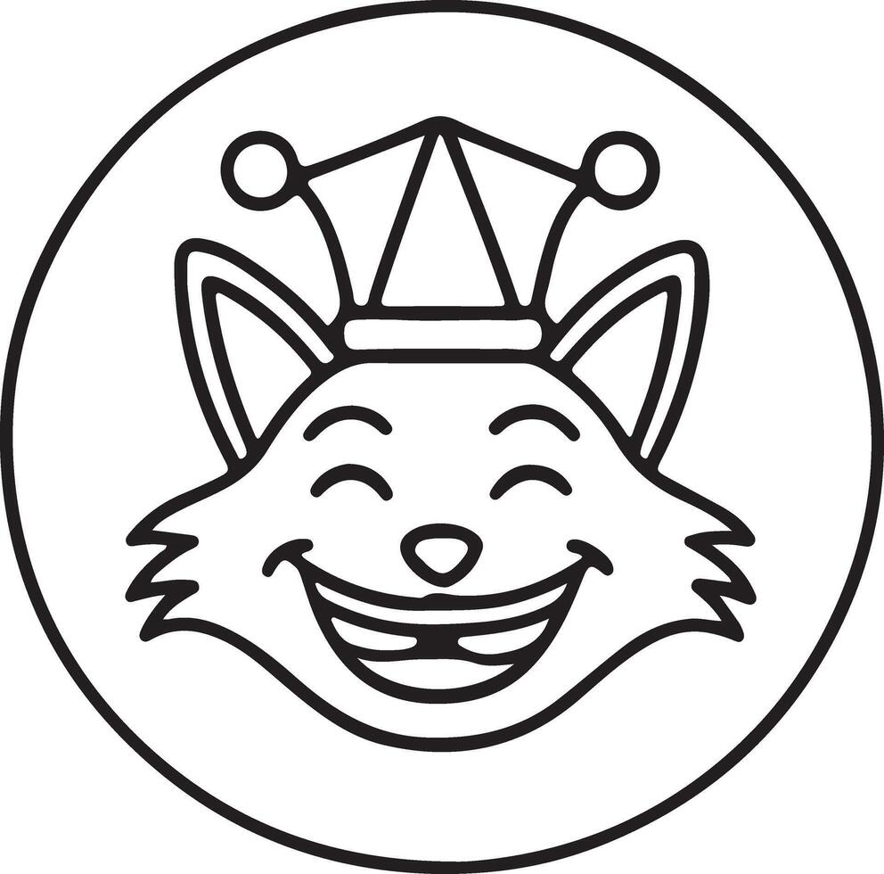 April fool day line art icon and illustration. An April fool outline linear icon design. Isolated on a white background. vector