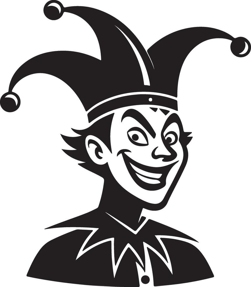 April Fool's Day icon. Black color filled silhouette design on a white background. vector