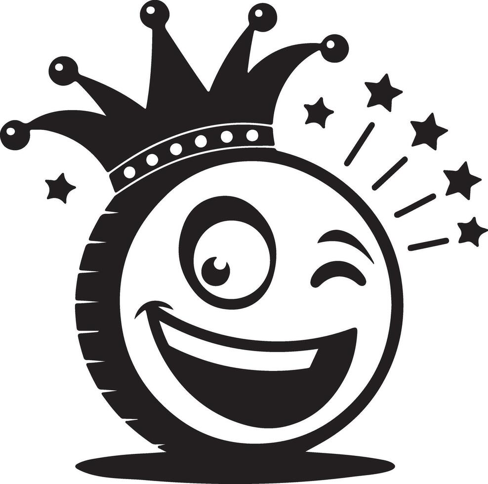 Funny April fool's day icon silhouette with emoji and illustration design. vector