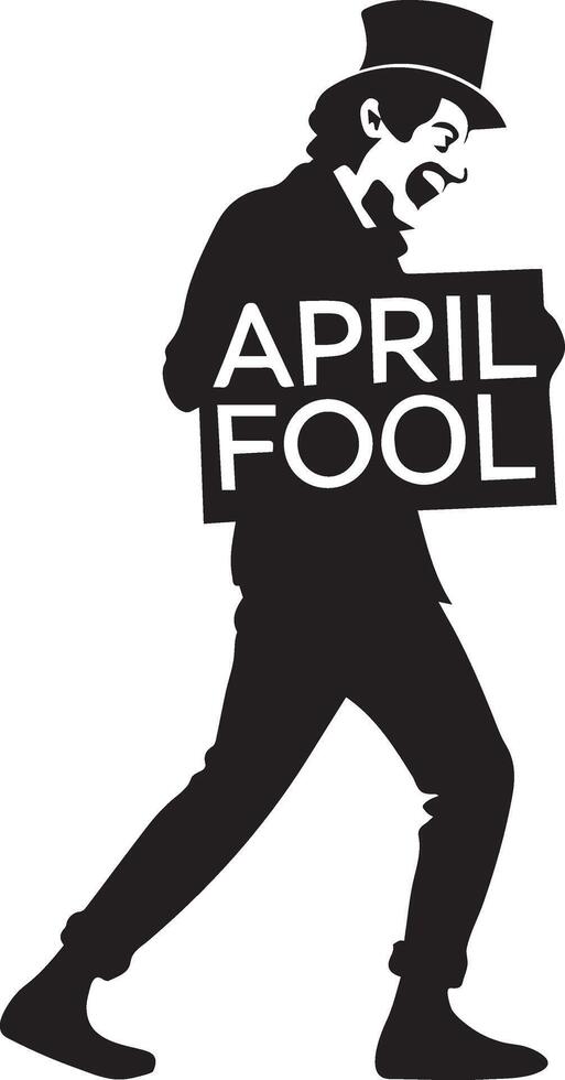 Welcome April Fool's day notice. April fool cartoon silhouette and illustration design. Isolated on a white background. vector