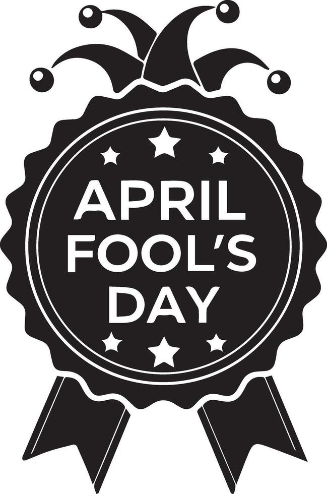 Award April fool's day illustration silhouette design. vector