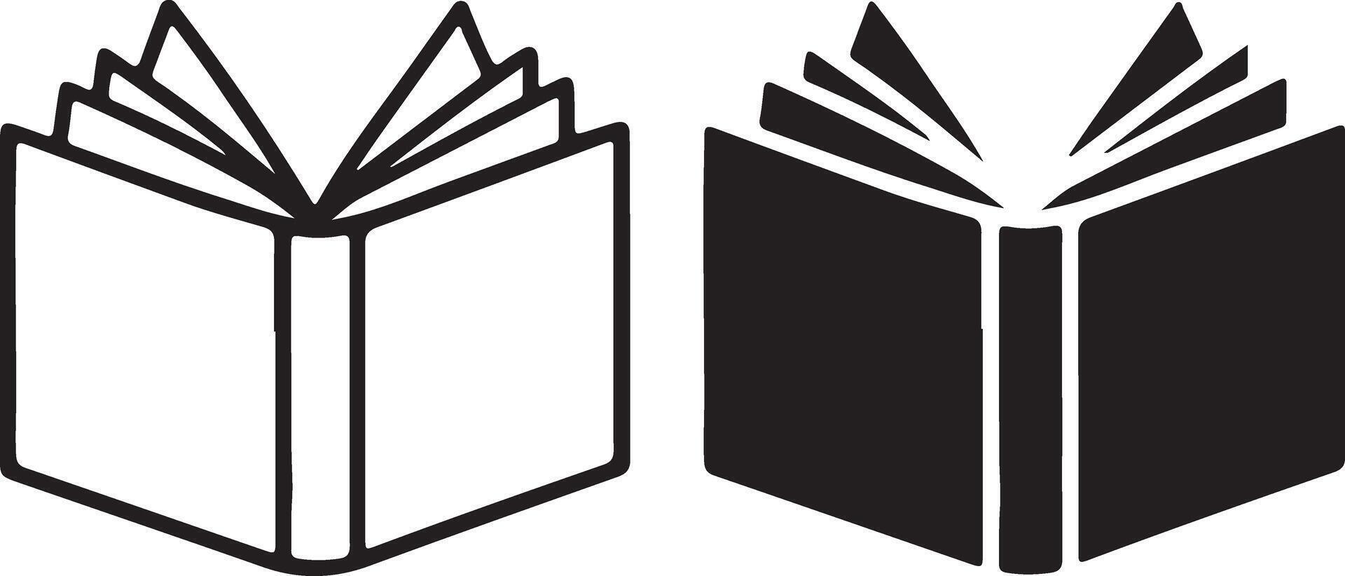 Editable filled and stroke line book icons set. Book symbol and sign design. vector