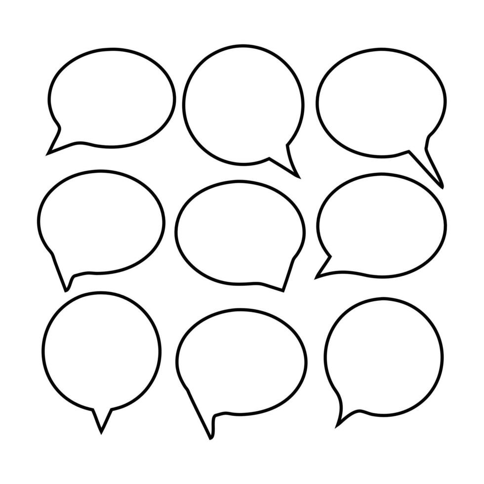 set of comic speech bubbles. Blank Speech Bubbles Set Isolated Empty Dialogue Illustrations vector
