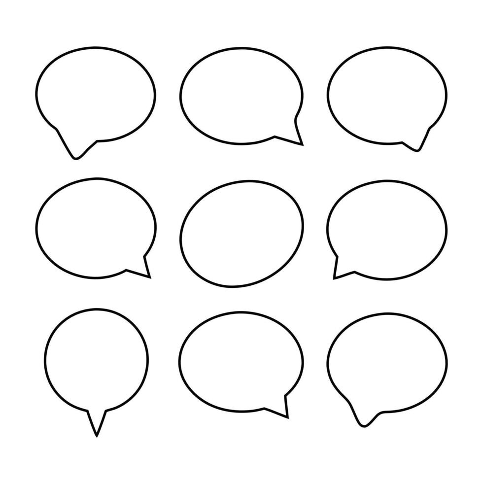 set of comic speech bubbles Blank Speech Bubbles Set Isolated Empty Dialogue Text Illustrations vector