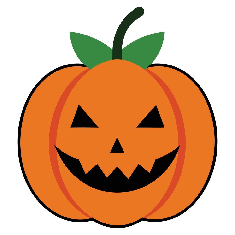 Minimalistic Halloween Pumpkin Doodle Simple and Stylish vector