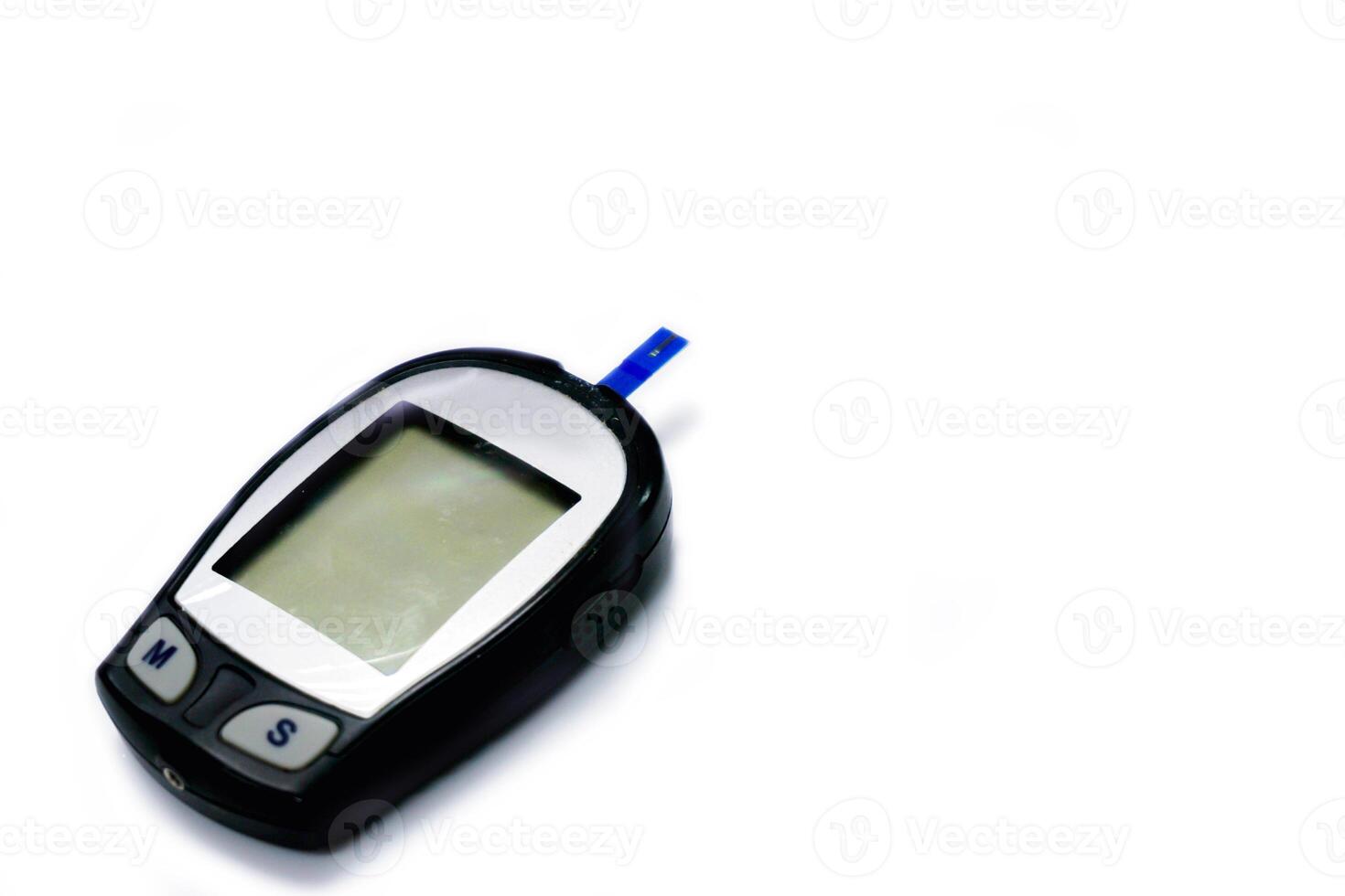 Glucose meter with sheet check isolate on white background and make with paths. photo
