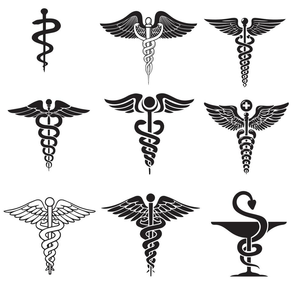 caduceus logo design vector