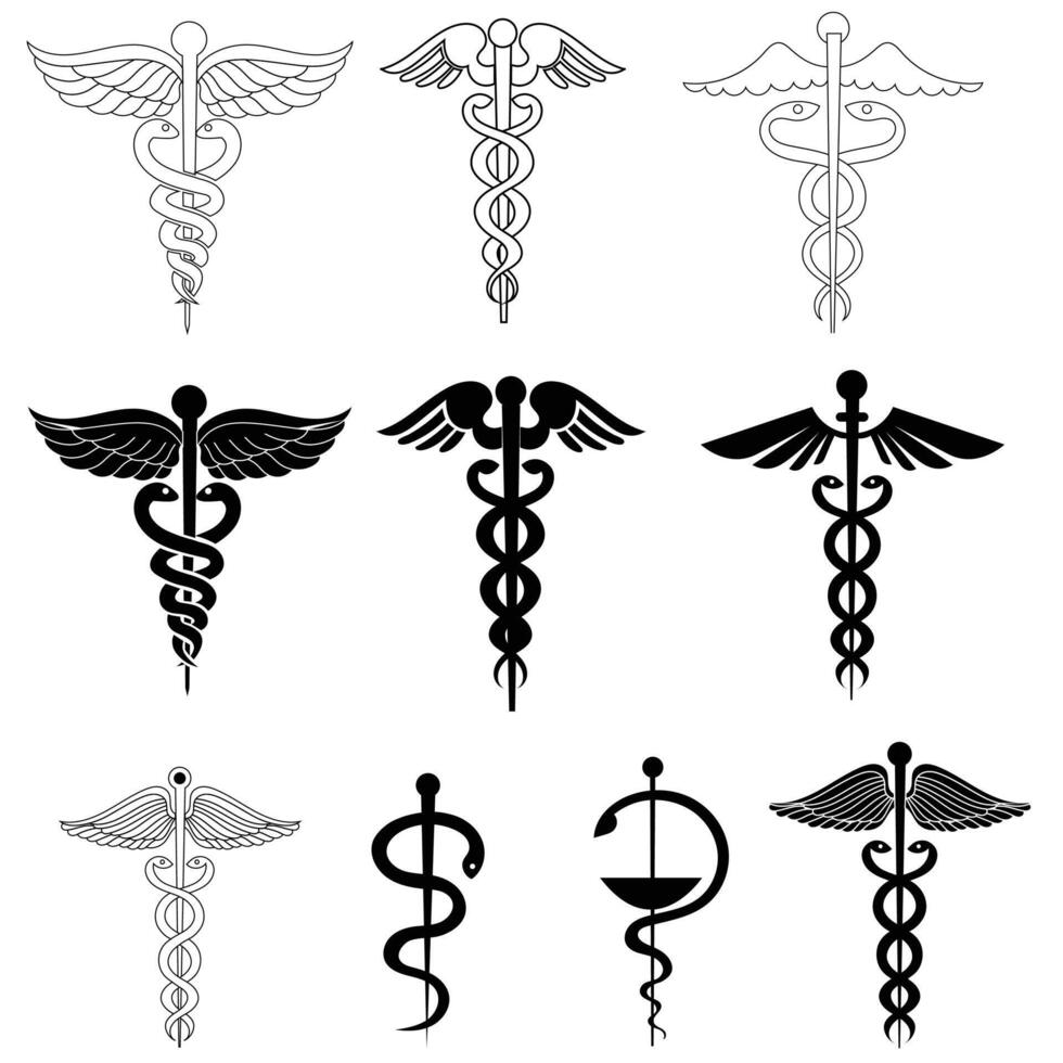 caduceus illustration design vector