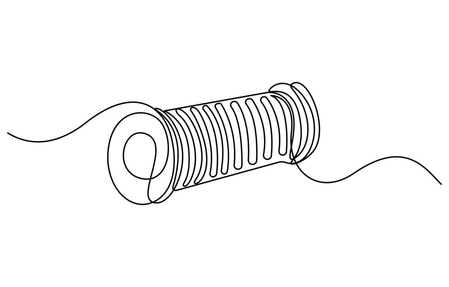 one line Needle spool of thread button Design for sewing and cutting vector