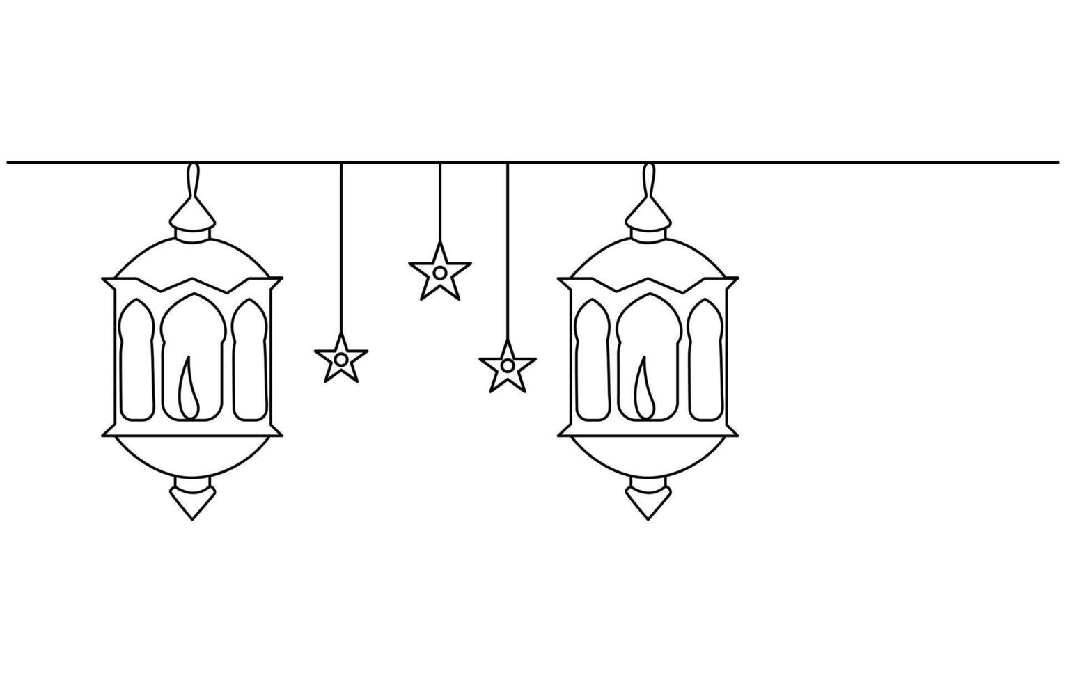 eid day design one line art vector