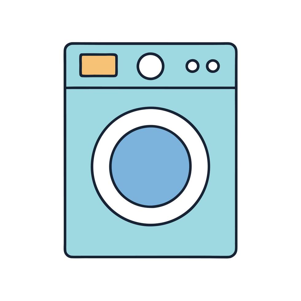 Flat Illustration of a Washing Machine for Laundry Designs vector