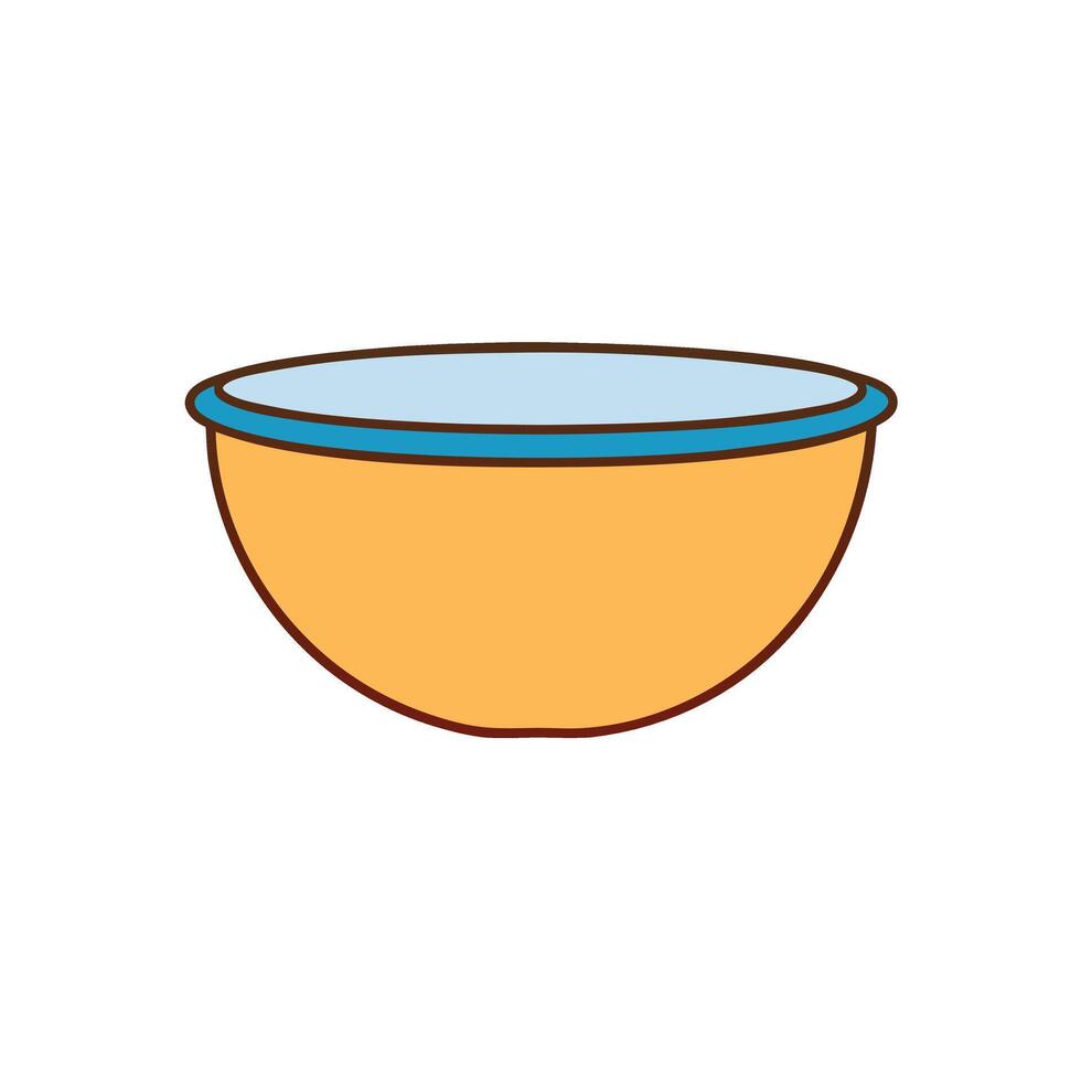 Flat Illustration of a Mixing Bowl for Cooking and Baking vector