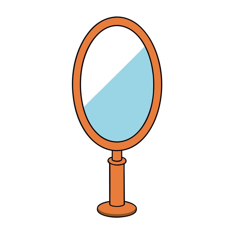 Vanity Mirror Mounted on a Wall vector
