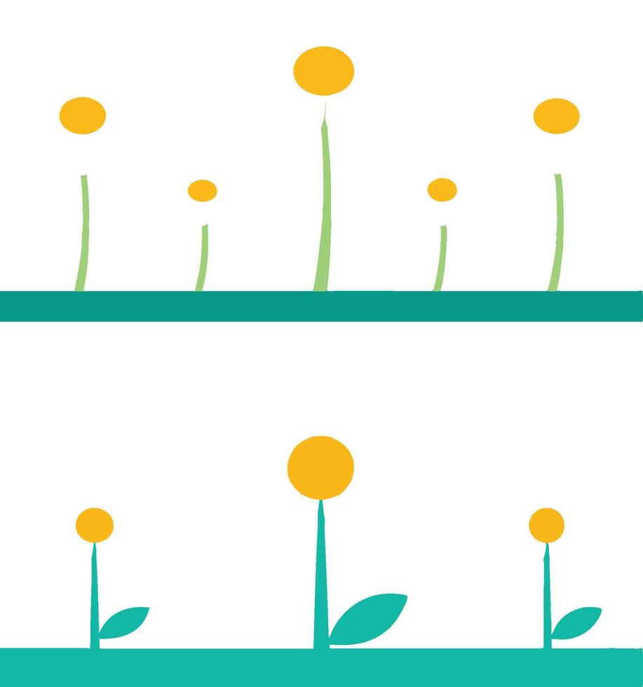 Minimalist Daisy Flower Flat Design Illustration vector