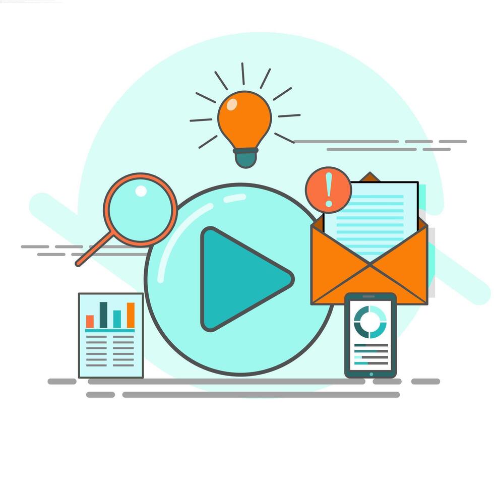 Email Marketing Concepts and Online Business Strategies, Advertising, Email newsletters, messaging, web banners, social media, infographics vector