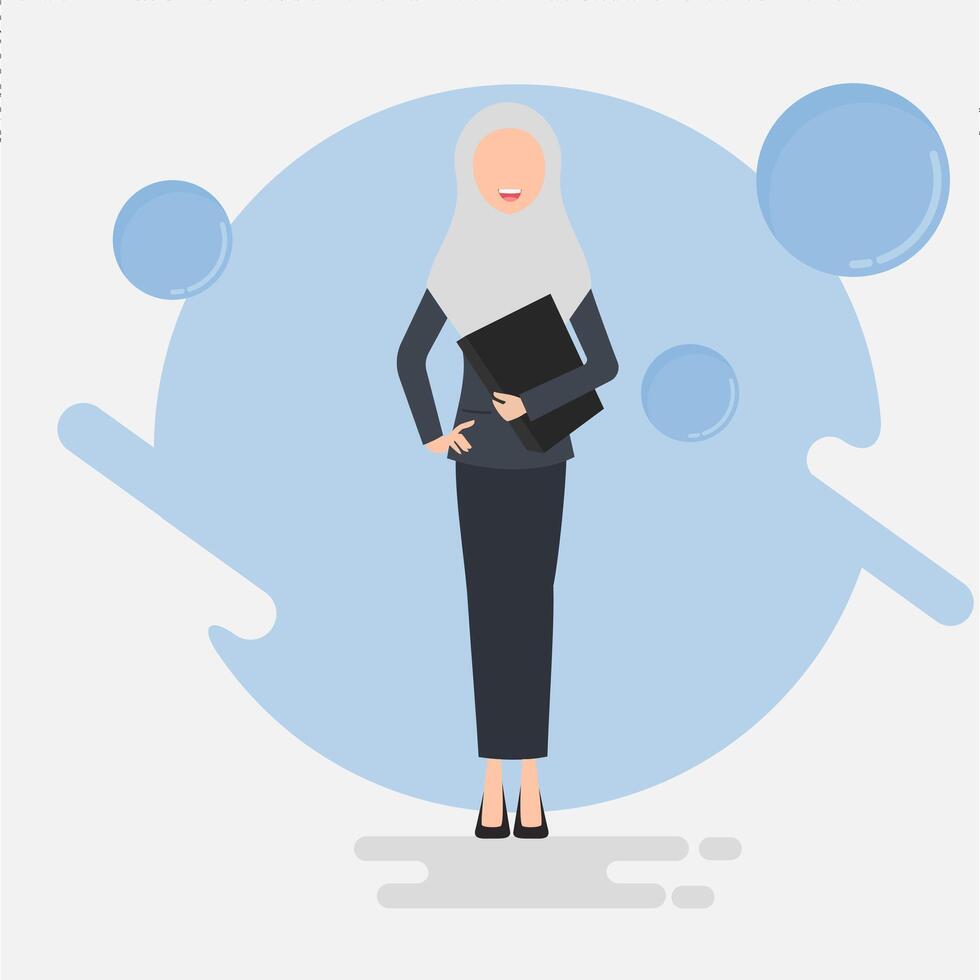 An illustration of a woman in a hijab vector