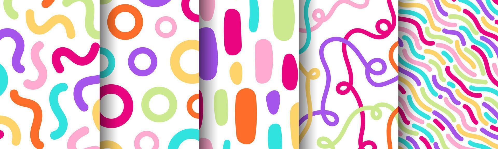 Collection of colorful abstract pattern background vector