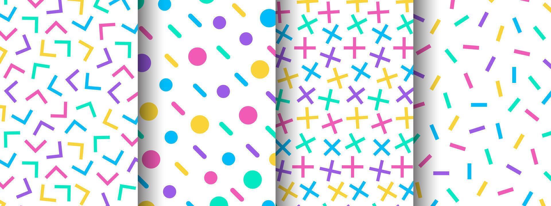 Collection of colorful geometric pattern vector