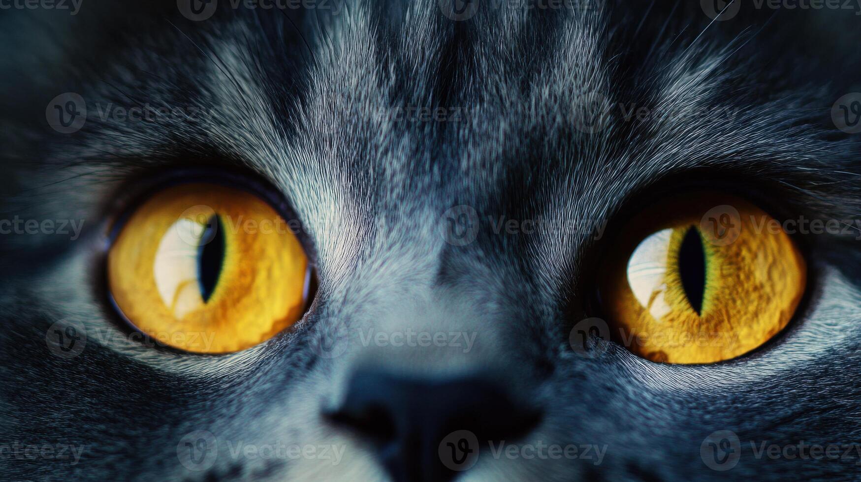 Close-Up of Cat Eyes Highlighting Detailed Textures and Vibrant Colors photo