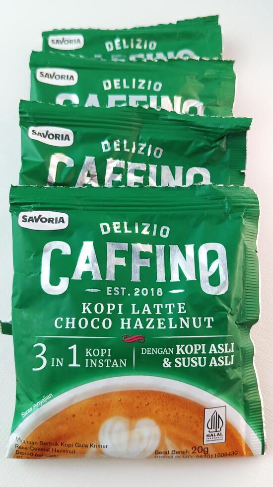 Lots of coffee creamer in packaging - Semarang, February 21, 2025. photo