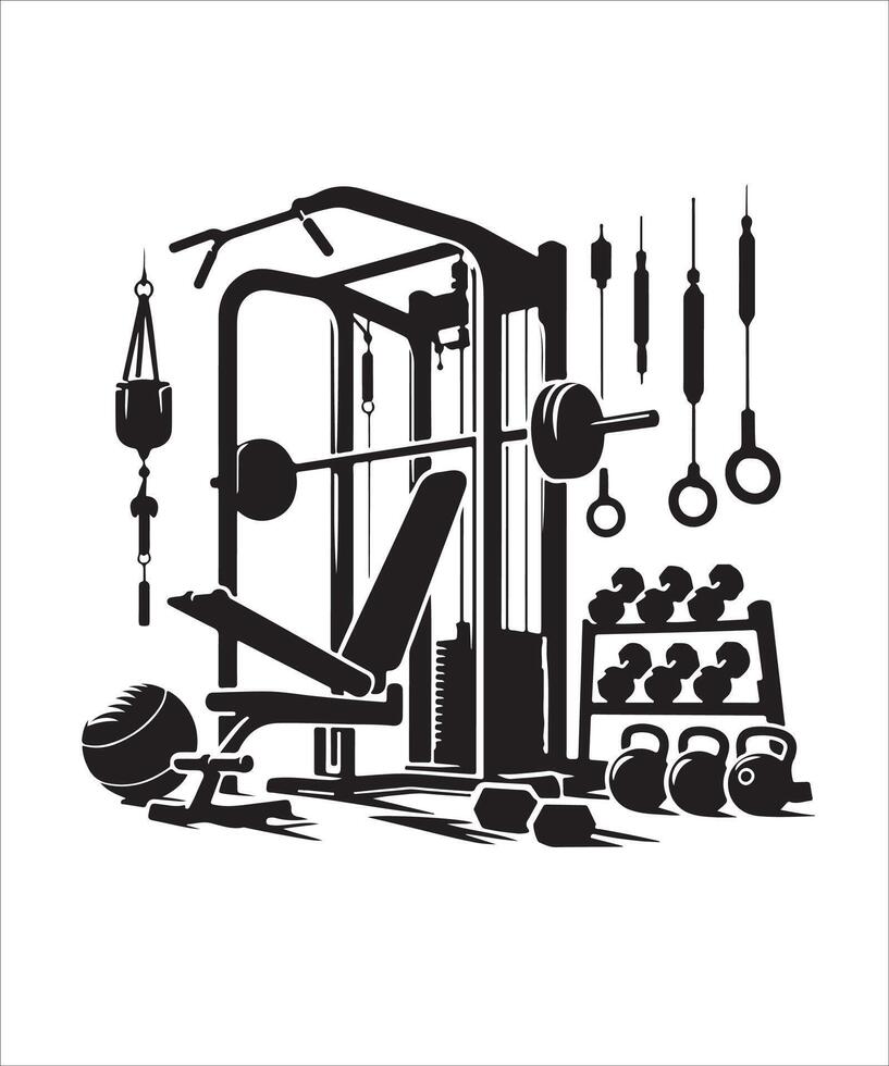 gym equipment illustration of a factory vector