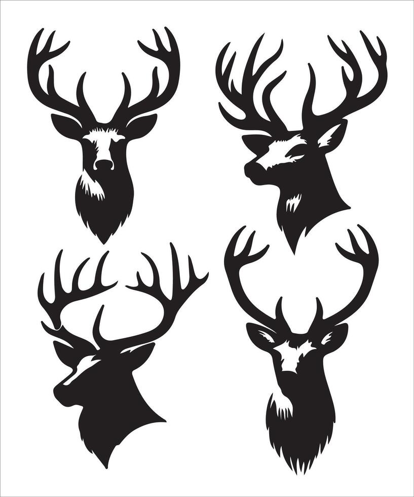 Elegant Deer Head Silhouette Perfect for Nature Themed Designs vector