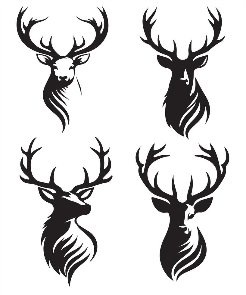 Stunning Deer Head Silhouette Design vector