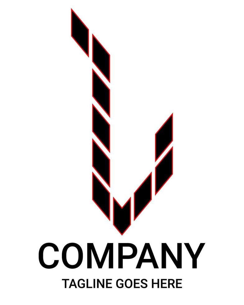 Lowercase l arrow logo. Suitable for t-shirts, corporate, construction, architecture and so on. Pro, sport, aesthetic, minimalist, gamer, building logo design. vector
