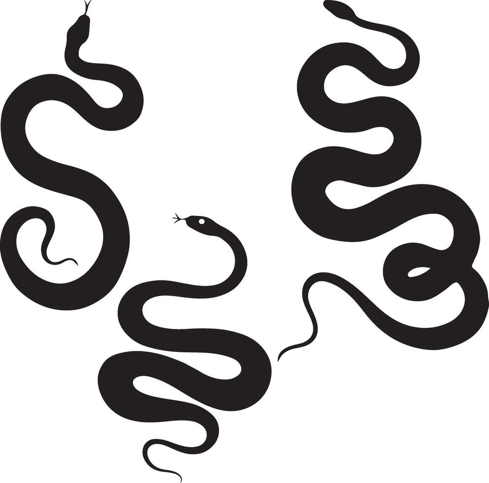 snake walking icon, snake silhouette, Curved walking snake animal design vector