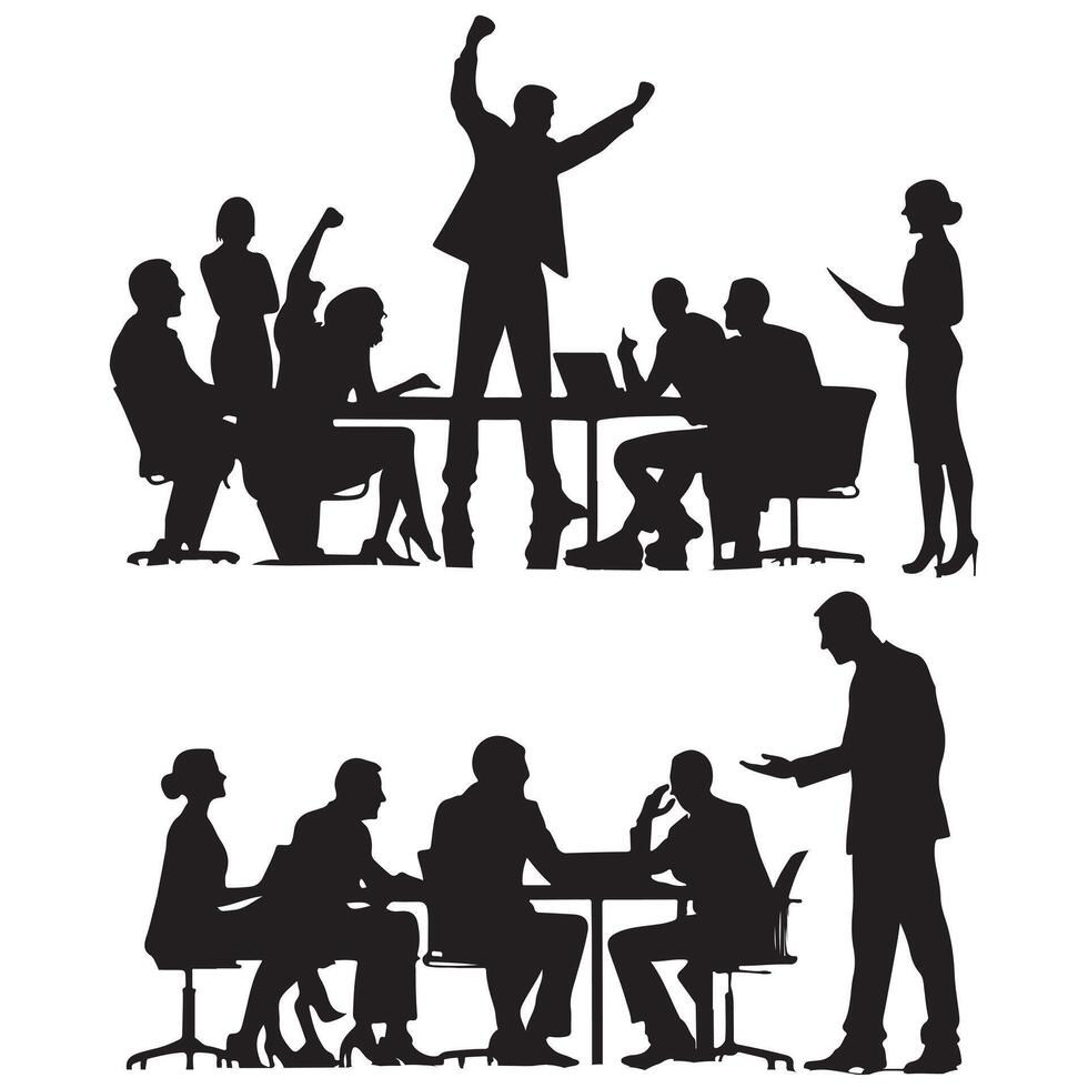 business people silhouette set illustration vector