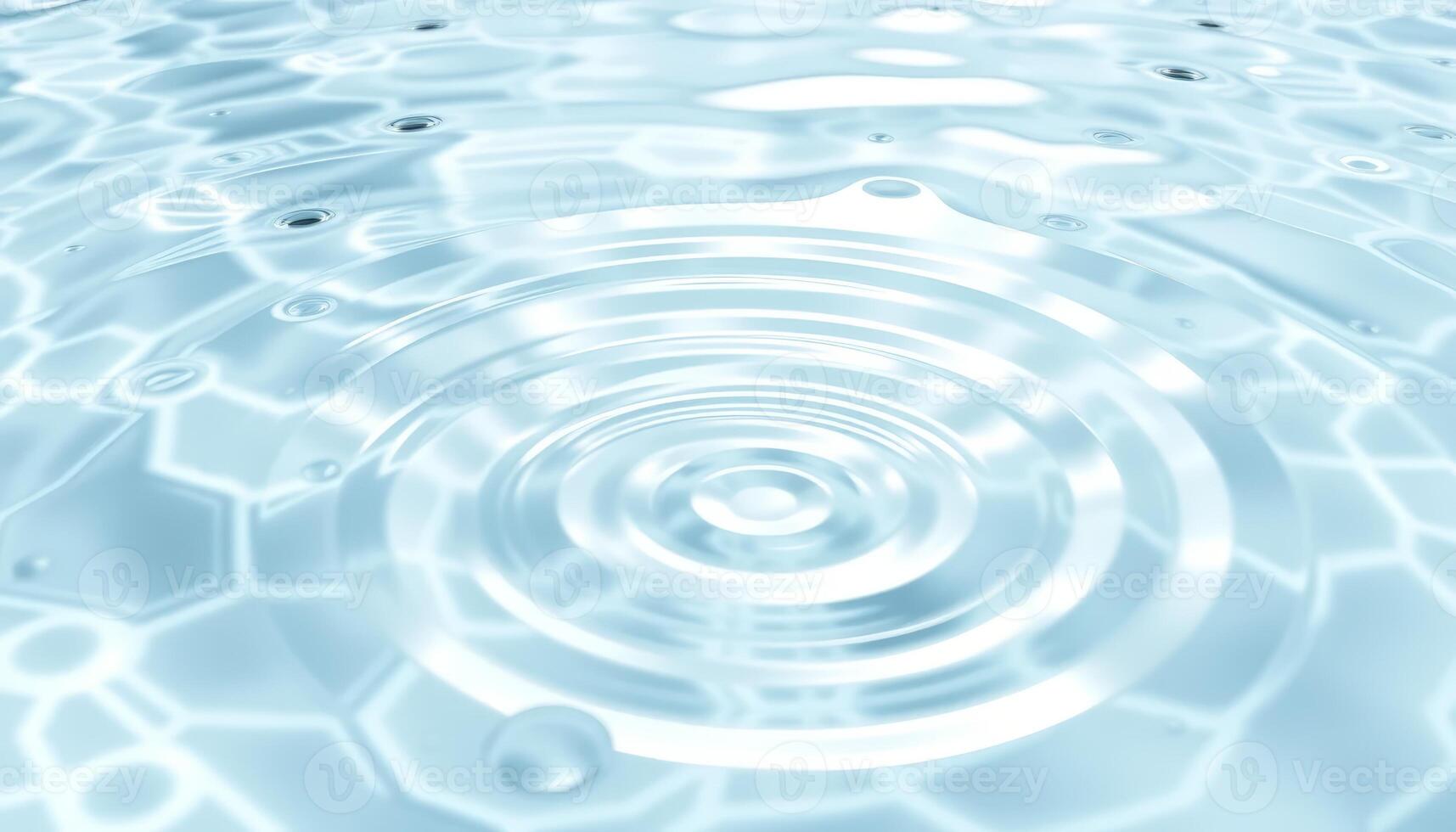 Top view of rippling water with a bright highlight. The concentric rings and clear liquid create a serene and refreshing scene. Ideal for water, purity, and nature-related themes. photo