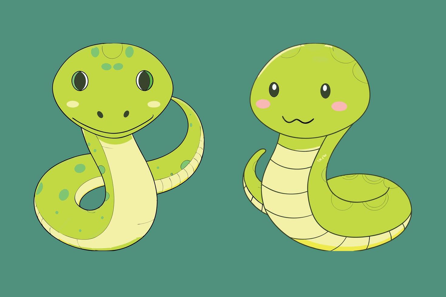 Funny Snake Cartoon Crawler Starch Deadly vector