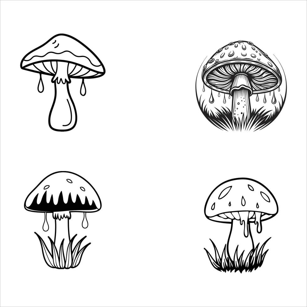 Enchanted Forest Fungi vector