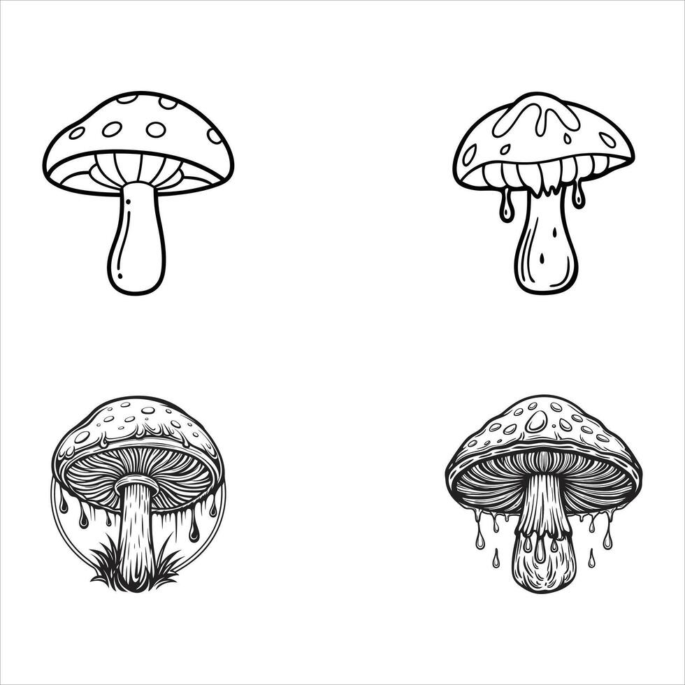Whimsical Mushroom Magic vector