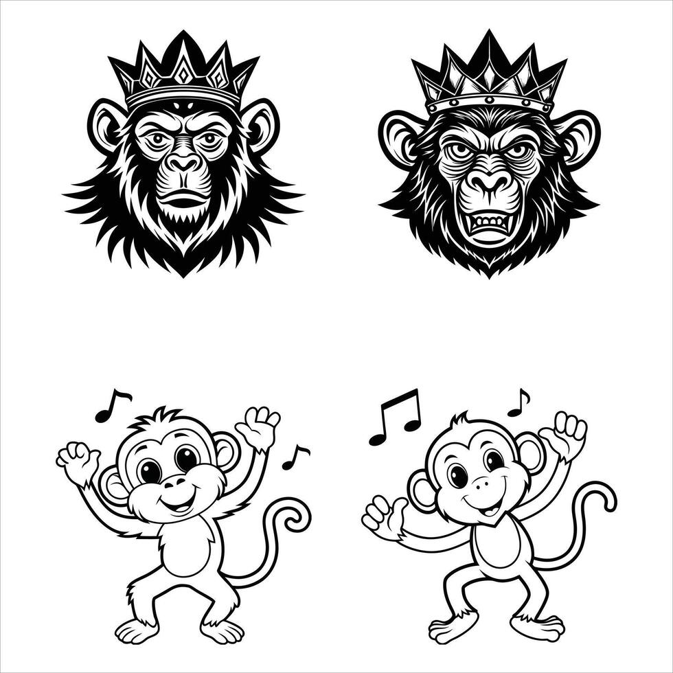 Curious Monkey Exploring Nature vector