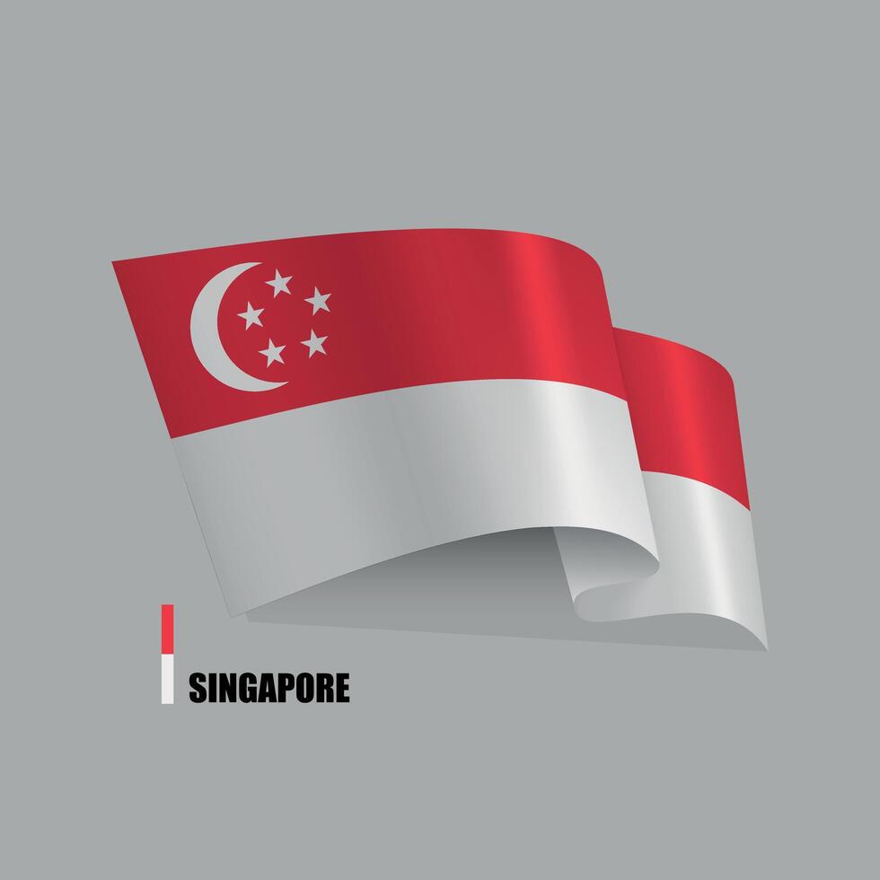 national flag of Singapore on white background vector