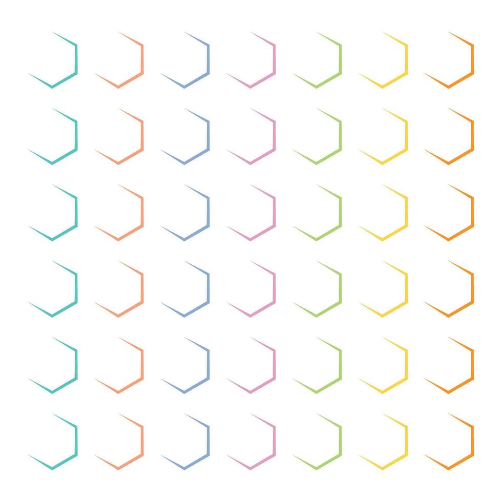 Outlined Colorful Hexagon Pattern White Background Geometric Design Abstract Elements Decorative Use vector
